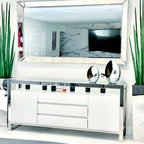 Stainless Steel Cube Planter with Snake Grass