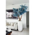 Matte White St. Tropez Vase with Blue Cherry Blossom Release