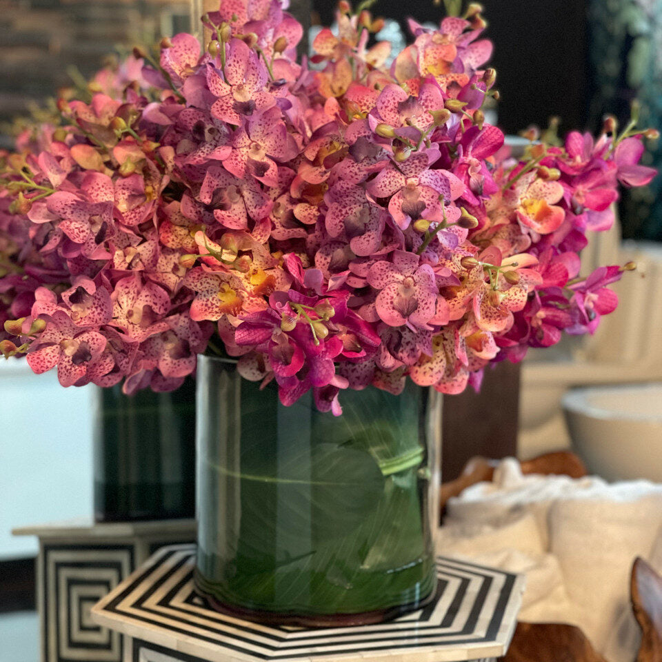 Mixed Mokara Orchids in Large Rotating Cylinder