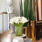 Calla Lilies in Glass Cylinder 10″