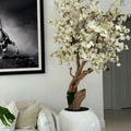 Personalized Cherry Blossom Tree in Glossy White Globe Vase