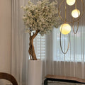 Matte Beige St. Tropez Vase with White Cherry Blossom Tree