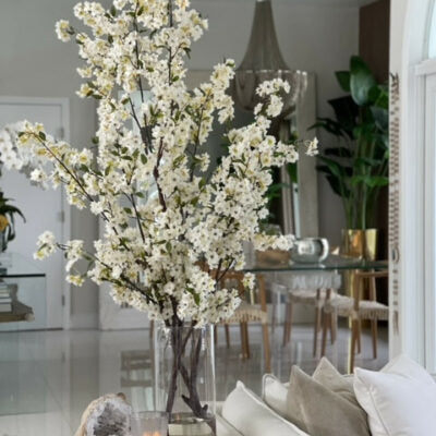Cherry Blossom in 16" Glass Cylinder