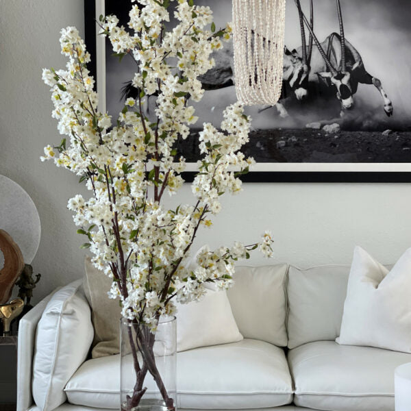 Cherry Blossoms in 40 cm Glass Cylinder