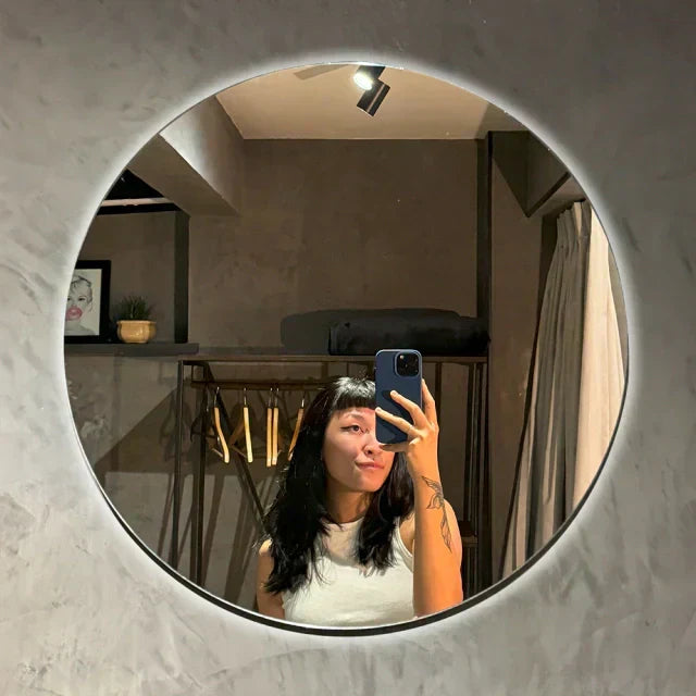 Slim Round Mirror with LED 60x60