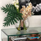 Lunar Vase with Cymbidium Orchids and Calla Lilies